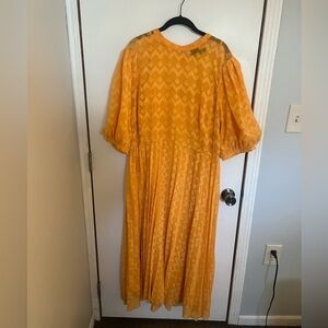 ASOS Pleated Chevron Textured Midi